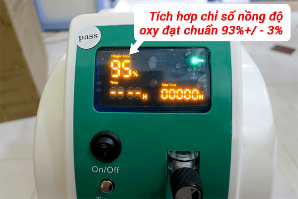 Chỉ số tạo Oxy tinh khiết lên đến 93%+-3%